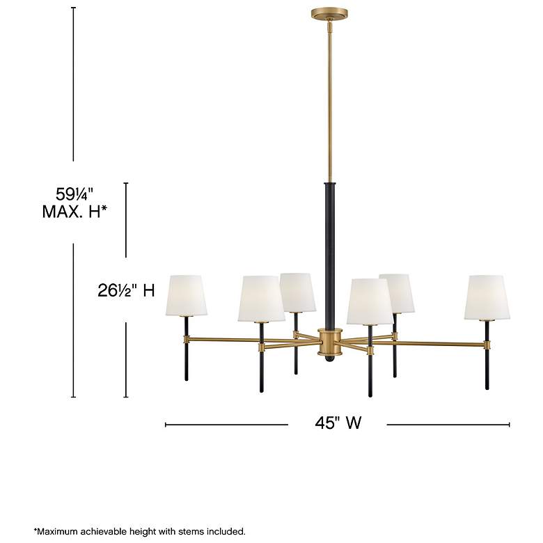 Image 3 Hinkley Chandelier Saunders Medium Six Light Linear Black more views