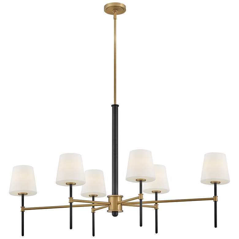 Image 7 Hinkley Chandelier Saunders Medium Six Light Linear Black more views