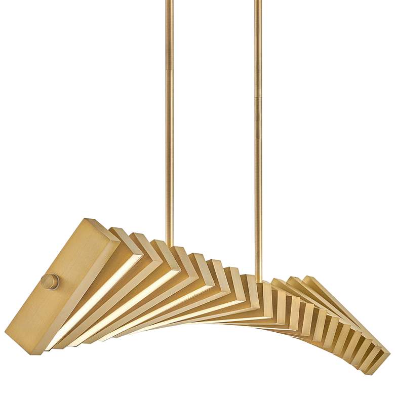Image 1 Hinkley - Chandelier Stitch LED Linear- Lacquered Brass