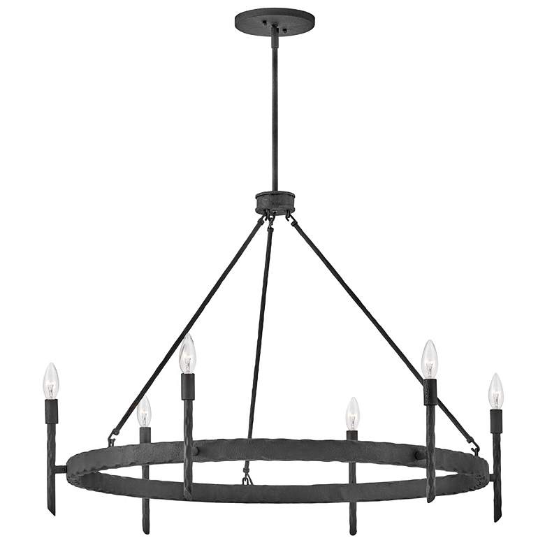 Image 1 HINKLEY CHANDELIER TRESS Large Single Tier Forged Iron
