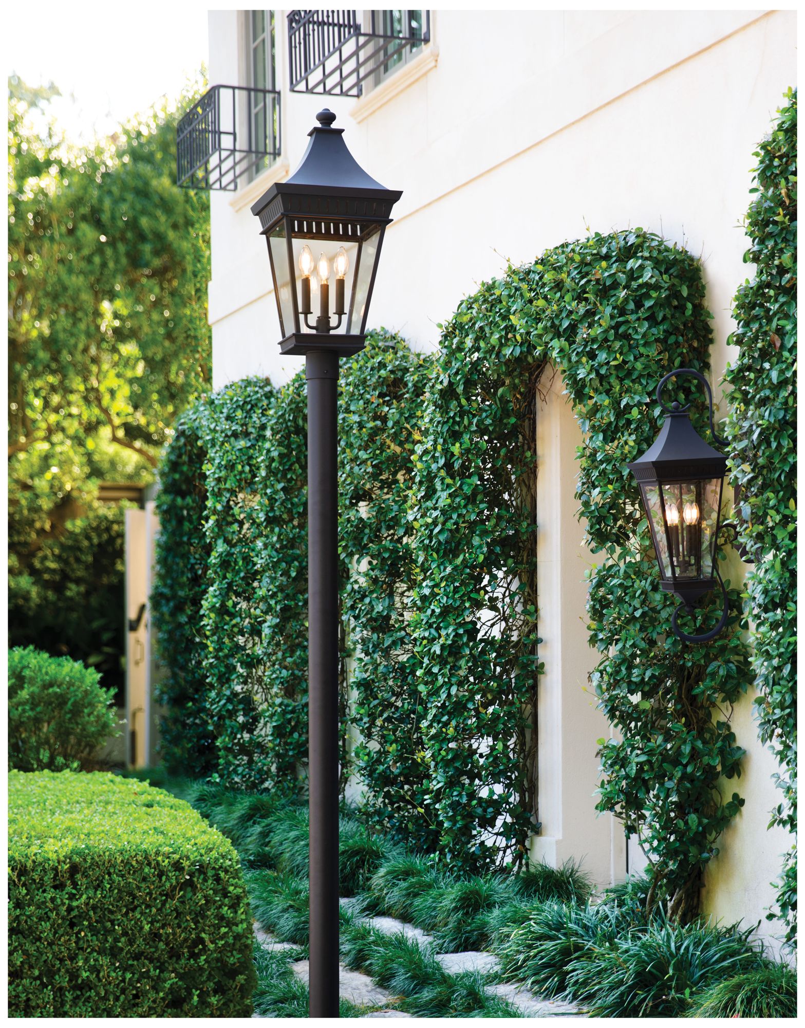 Hinkley Chapel Hill 30" High Museum Black 3-Light Outdoor Wall Light