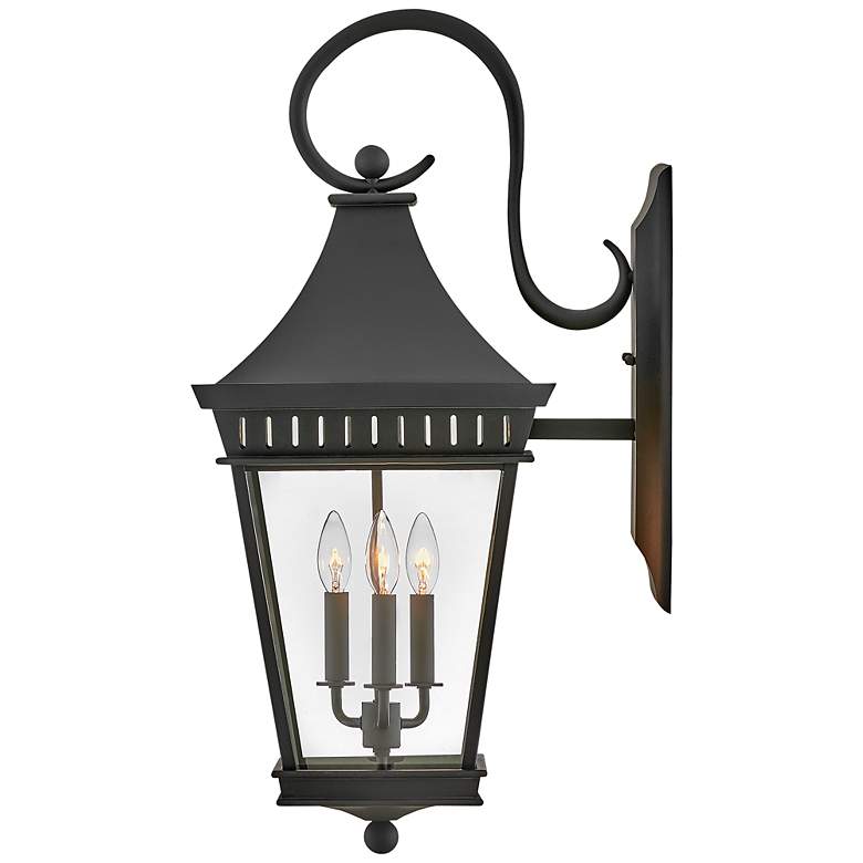 Image 3 Hinkley Chapel Hill 30" High Museum Black 3-Light Outdoor Wall Light more views