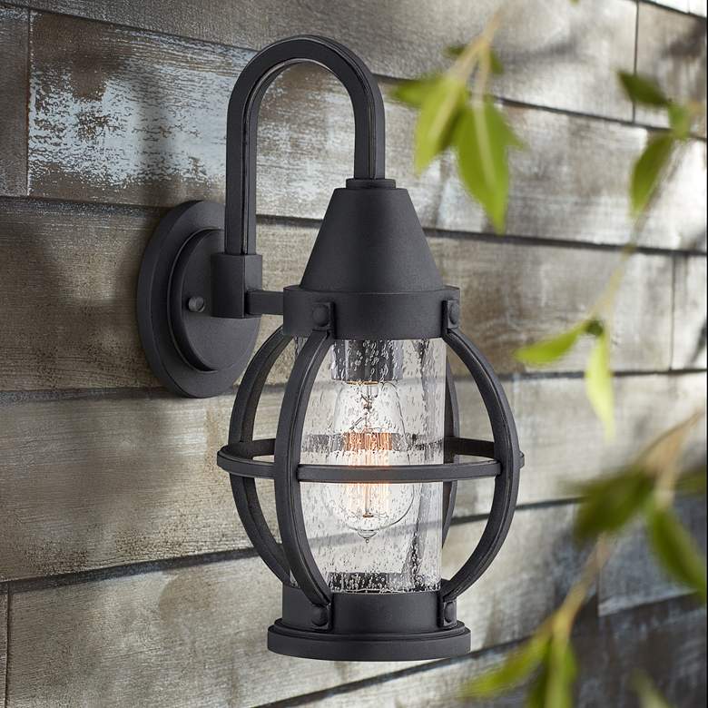 Image 1 Hinkley Chatham 15 inch High Museum Black Outdoor Wall Light