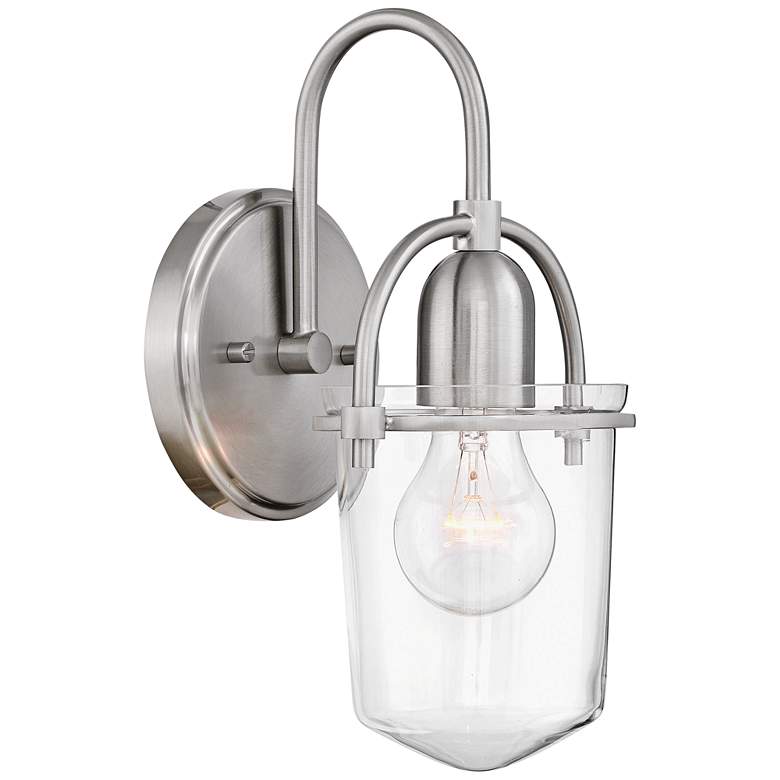 Image 1 Hinkley Clancy 11 1/4" High Brushed Nickel Wall Sconce