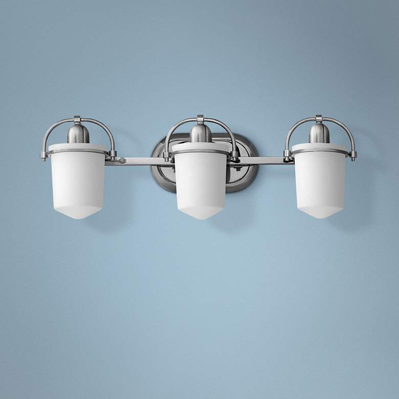 Image 1 Hinkley Clancy 25 inch Wide Brushed Nickel 3-Light Bath Light