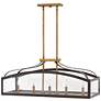 2_Hinkley Clarendon 36" Wide Bronze 5-Light Linear Chandelier more views