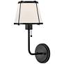 2_Hinkley Clarke 15 3/4"H Black Wall Sconce w/ Off-White Linen more views