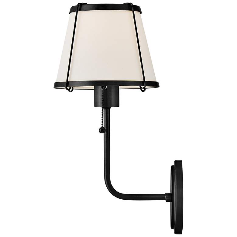 Image 3 Hinkley Clarke 15 3/4"H Black Wall Sconce w/ Off-White Linen more views