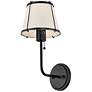 5_Hinkley Clarke 15 3/4"H Black Wall Sconce w/ Off-White Linen more views