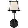 6_Hinkley Clarke 15 3/4"H Black Wall Sconce w/ Off-White Linen more views