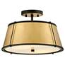 Hinkley Clarke 15" Wide Black Brass Metal Ceiling Light