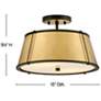 Thumbnail3 of Hinkley Clarke 15" Wide Black Brass Metal Ceiling Light more views