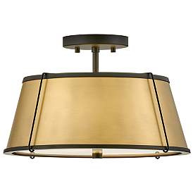 Image5 of Hinkley Clarke 15" Wide Black Brass Metal Ceiling Light more views