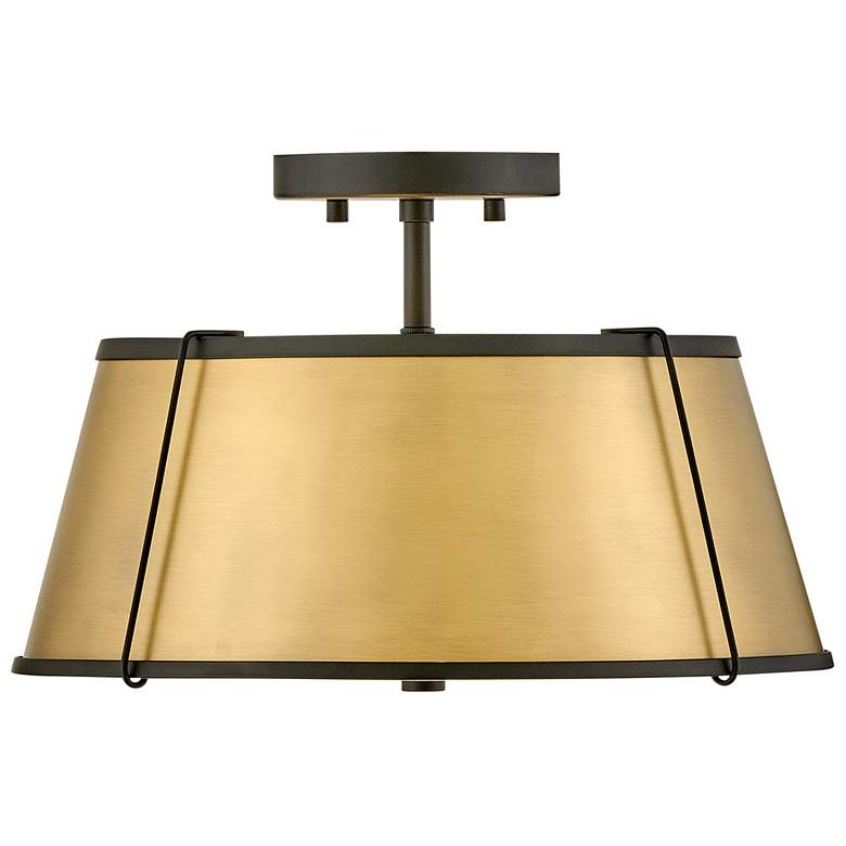 Image 6 Hinkley Clarke 15" Wide Black Brass Metal Ceiling Light more views