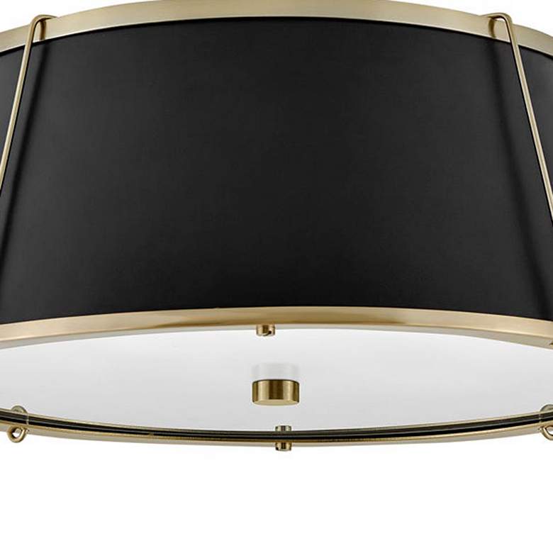 Image 2 Hinkley Clarke 15" Wide Brass with Black Shade Ceiling Light more views