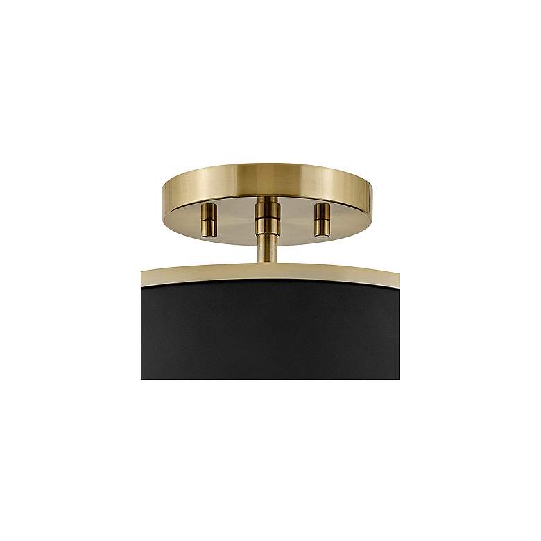 Image 4 Hinkley Clarke 15" Wide Brass with Black Shade Ceiling Light more views