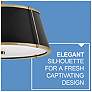 6_Hinkley Clarke 15" Wide Brass with Black Shade Ceiling Light more views
