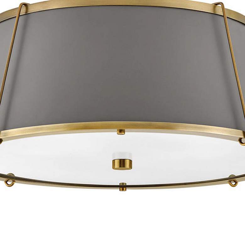 Image 2 Hinkley Clarke 15" Wide Brass with Gray Shade Ceiling Light more views