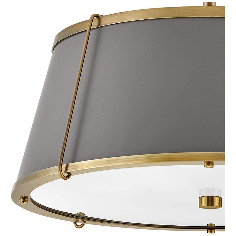 Image 5 Hinkley Clarke 15" Wide Brass with Gray Shade Ceiling Light more views