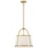 Hinkley Clarke 16 1/4" Dark Brass White Linen Shade Pendant Light