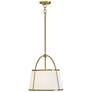 Thumbnail3 of Hinkley Clarke 16 1/4" Dark Brass White Linen Shade Pendant Light more views