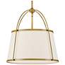 5_Hinkley Clarke 16 1/4" Dark Brass White Linen Shade Pendant Light more views