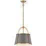 2_Hinkley Clarke 16 1/4" Wide Brass and Gray Pendant Light more views