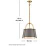 3_Hinkley Clarke 16 1/4" Wide Brass and Gray Pendant Light more views