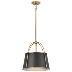 Hinkley Clarke 16 1/4" Wide Brass Black Drum Pendant Light
