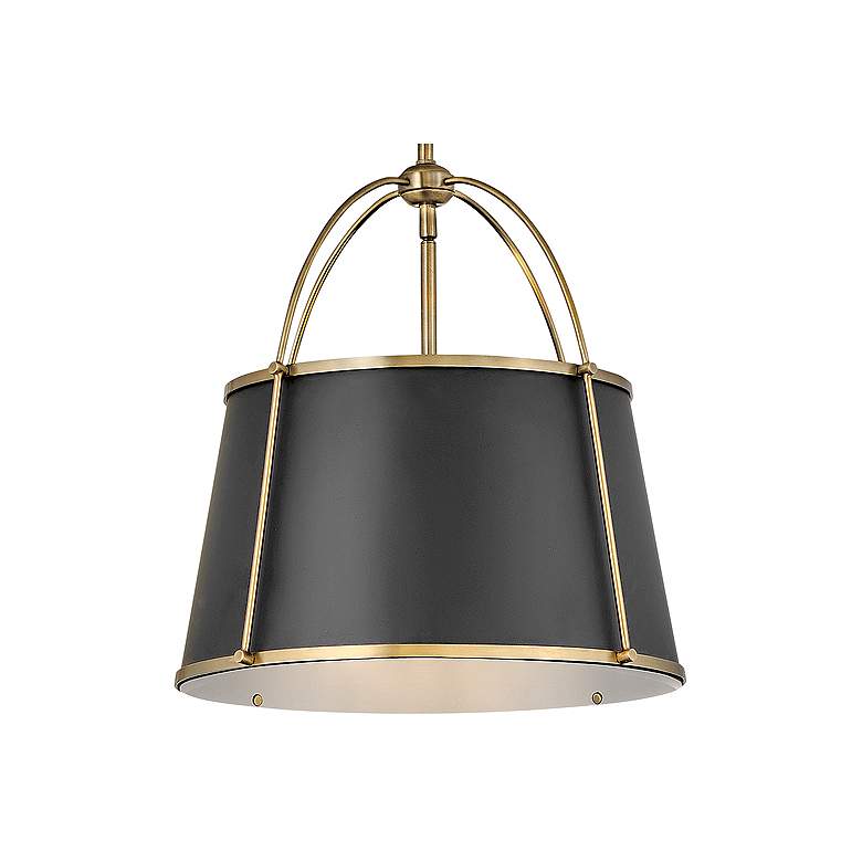 Image 5 Hinkley Clarke 16 1/4" Wide Brass Black Drum Pendant Light more views