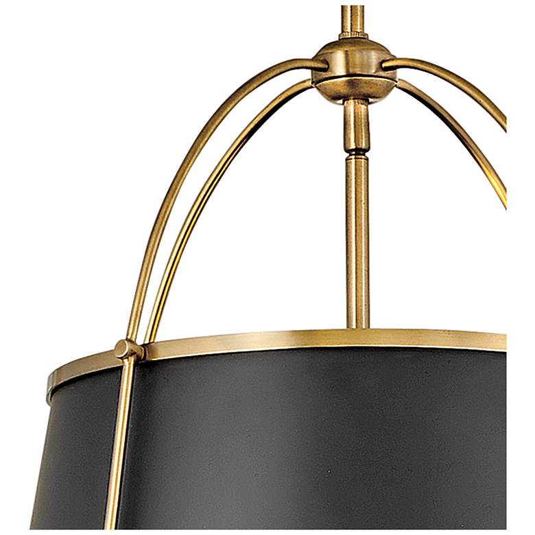 Image 6 Hinkley Clarke 16 1/4" Wide Brass Black Drum Pendant Light more views