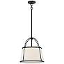1_Hinkley Clarke 16 1/4"W Black Pendant Light w/ Linen Shade