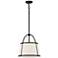 Hinkley Clarke 16 1/4"W Black Pendant Light w/ Linen Shade