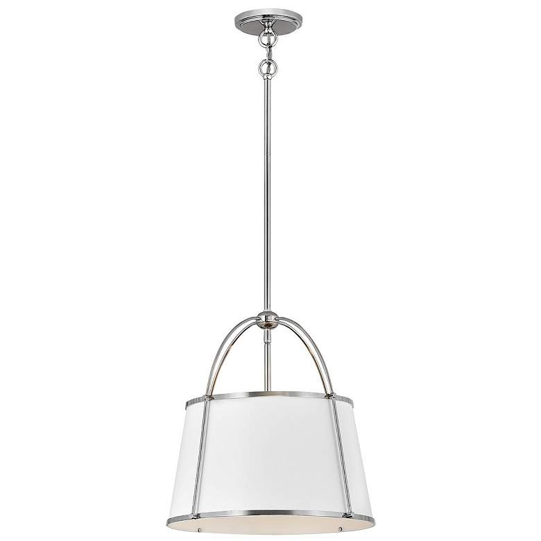 Image 1 Hinkley Clarke 16 1/4"W Polished Nickel Drum Pendant Light