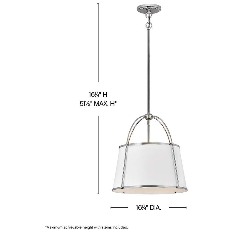 Image 3 Hinkley Clarke 16 1/4"W Polished Nickel Drum Pendant Light more views