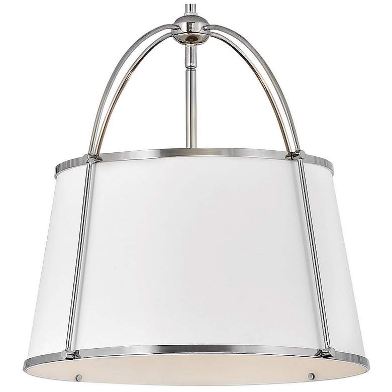 Image 5 Hinkley Clarke 16 1/4"W Polished Nickel Drum Pendant Light more views
