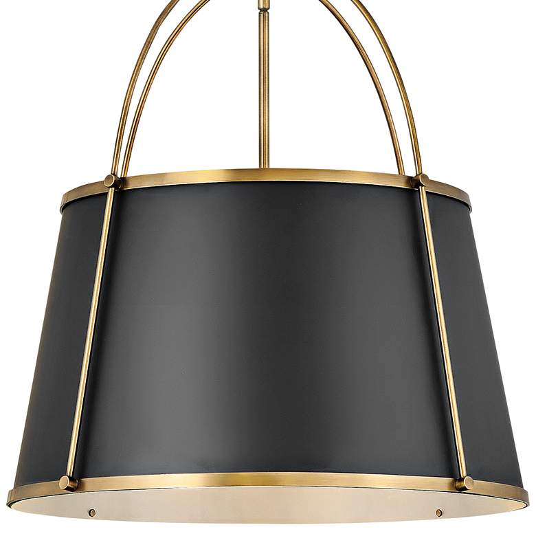 Hinkley Clarke 24 1/2&quot; Wide Warm Brass and Black Pendant Light more views