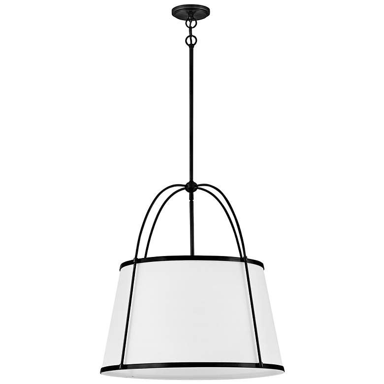 Image 4 Hinkley Clarke 24 1/2"W Black Pendant Light w/ Linen Shade more views