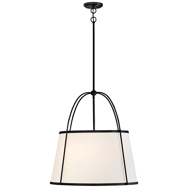 Image 5 Hinkley Clarke 24 1/2"W Black Pendant Light w/ Linen Shade more views