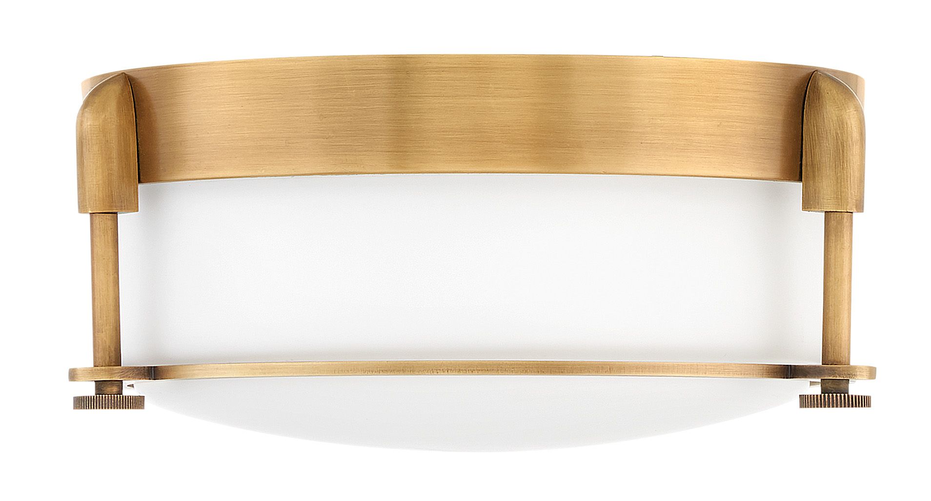 Image 2 Hinkley Colbin 12 1/2" Wide Brass and White Glass Flush Ceiling Light more views