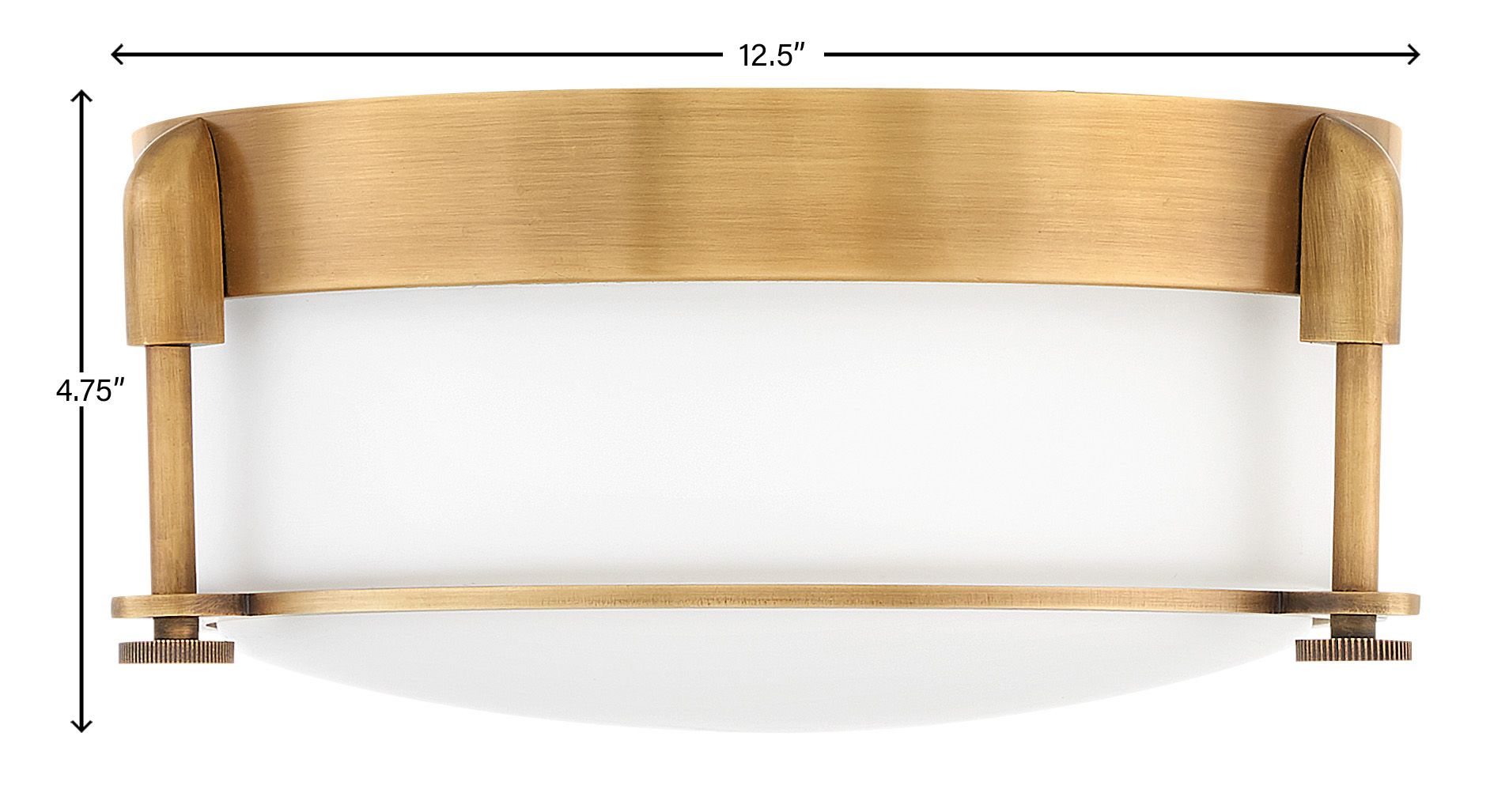 Image 3 Hinkley Colbin 12 1/2" Wide Brass and White Glass Flush Ceiling Light more views