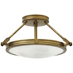 Hinkley Collier 16 1/2" Semi-Flush Mount Heritage Brass Ceiling Light