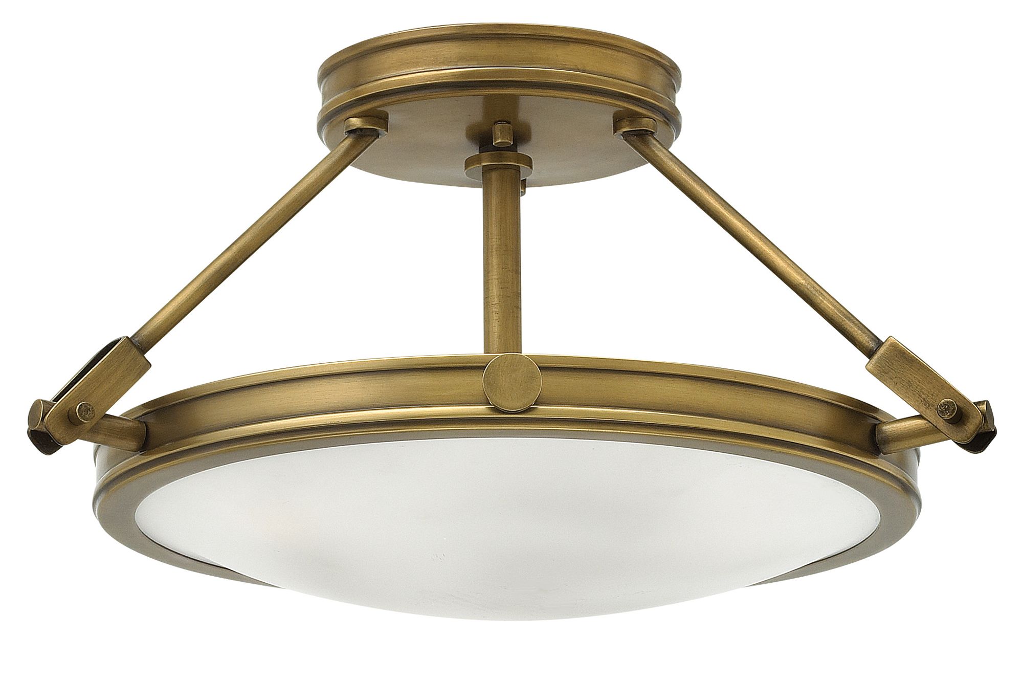 Image 3 Hinkley Collier 16 1/2" Semi-Flush Mount Heritage Brass Ceiling Light more views