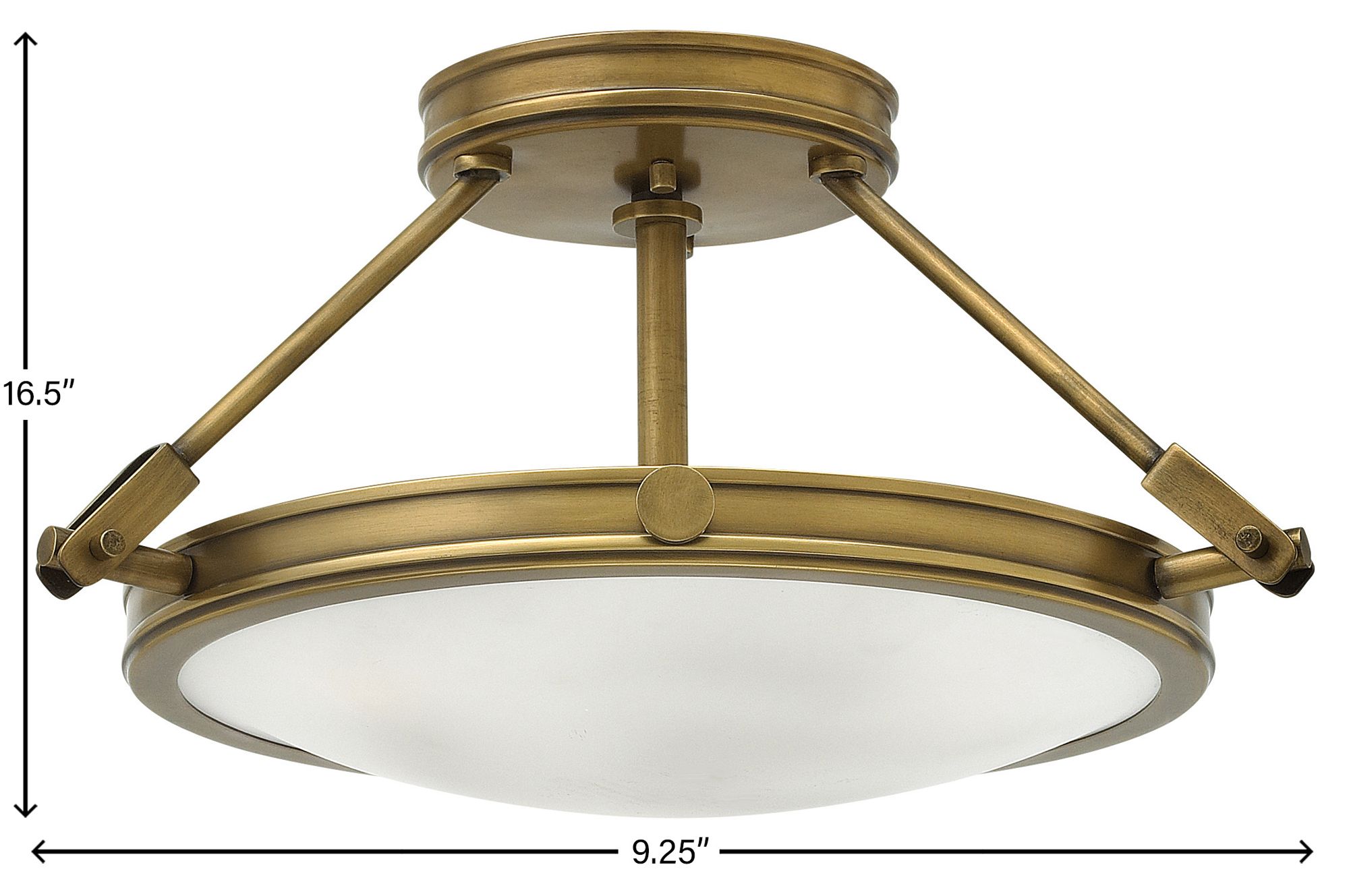 Image 4 Hinkley Collier 16 1/2" Semi-Flush Mount Heritage Brass Ceiling Light more views