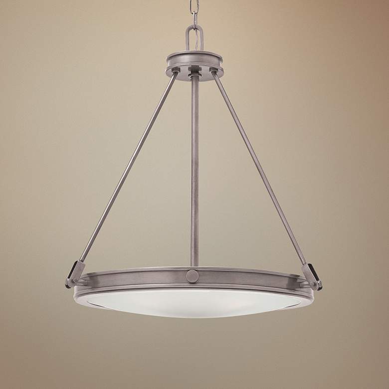 Image 1 Hinkley Collier 21 1/2" Wide Antique Nickel Foyer Pendant