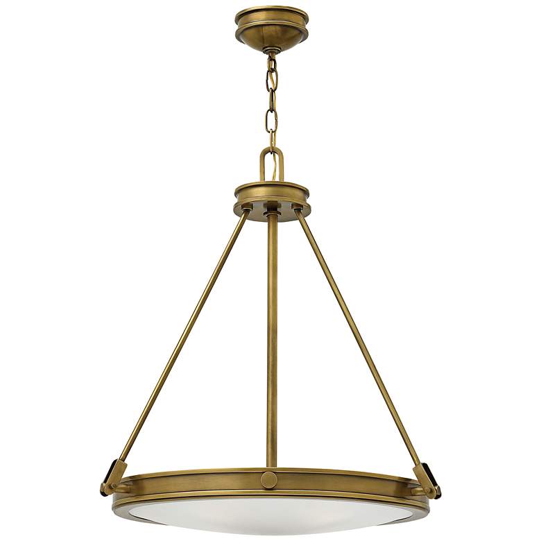 Image 2 Hinkley Collier 21 1/2 inch Wide Heritage Brass 4-Light Pendant