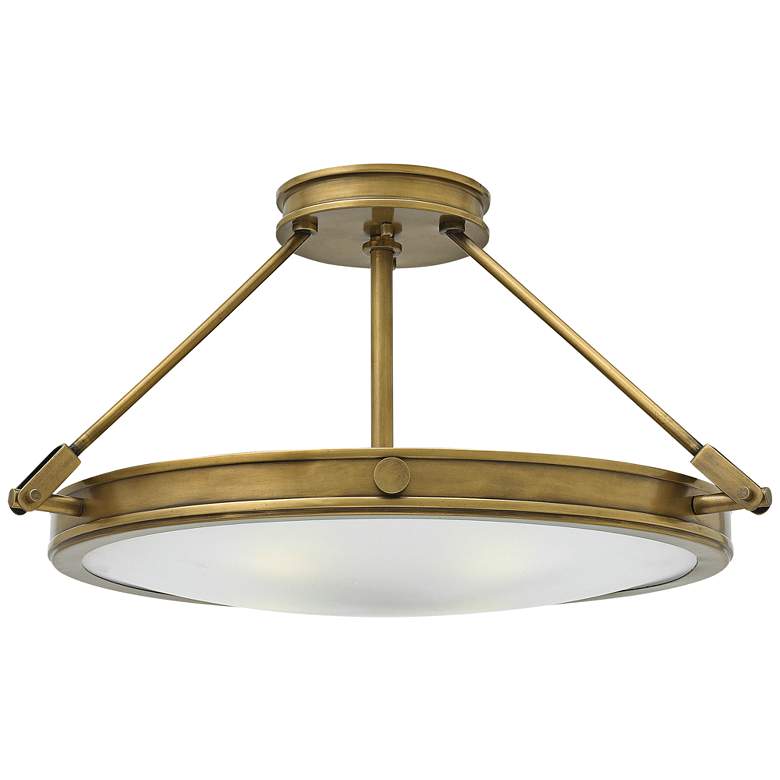 Image 2 Hinkley Collier 22 inch High Heritage Brass White Disc Ceiling Light
