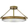 Hinkley Collier 22" High Heritage Brass White Disc Ceiling Light