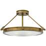 2_Hinkley Collier 22" High Heritage Brass White Disc Ceiling Light