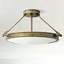 1_Hinkley Collier 22" High Heritage Brass White Disc Ceiling Light